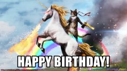 Unicorn Birthday Cat Meme Template