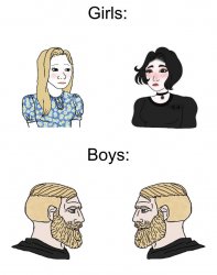 Girls vs Boys Chads Meme Template