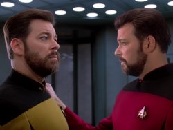 RIKER FACING RIKER, TWO RIKERS Meme Template