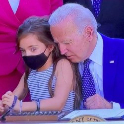 Joe Biden sniffing kid Meme Template