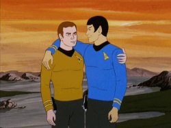 STAR TREK, SPOCK PUTS ARM AROUND KIRK Meme Template