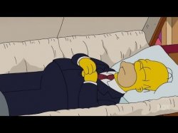 Homer Simpson in coffin Meme Template