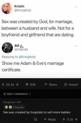 Show me Adam & Eve’s birth certificate Meme Template