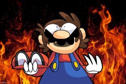 Satanic Mario Meme Template