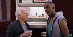 Larry David and Leon Black not liking coffee Meme Template
