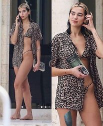 Dua Lipa bikini Meme Template