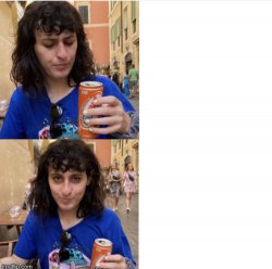 Gay girl looks at can Meme Template