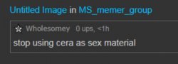 stop using cera as sex material Meme Template