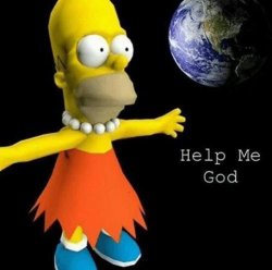 Homer Lisa t-pose help me god Meme Template