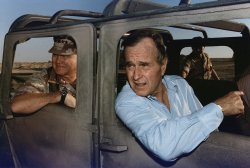 George HW Bush with Schwarzkopf Meme Template