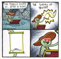 The scroll of truth-Good ending Meme Template