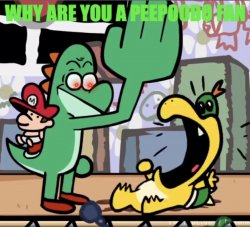 Yoshi slaps a peepoodo fan Meme Template