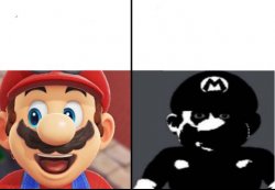 Happy mario Vs Dark Mario Meme Template