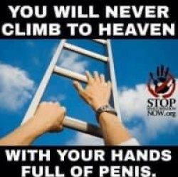 You will never climb to heaven Meme Template