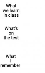 What we learn in class Meme Template