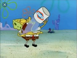 Spongebob drinking bleach Meme Template