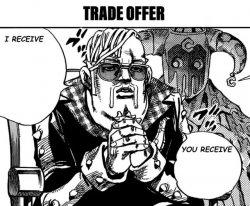Trade Offer JoJolion version Meme Template