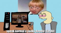 speak normal u yanky doodle dipshit Meme Template