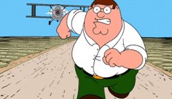 Peter Griffin Running Away From Plane Meme Template