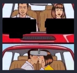 Couple kiss in car Meme Template