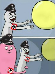 Nazi Running Away Balloon Meme Template