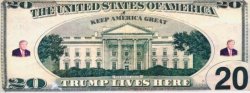 trump lives here 20 dollar bill Meme Template