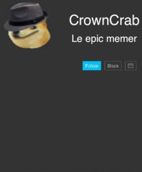 CrownCrab announcement template Meme Template