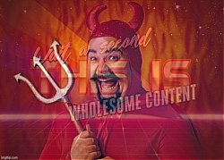 Satan wholesome content sharpened Meme Template