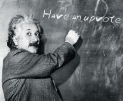 Have an upvote Albert Einstein Meme Template