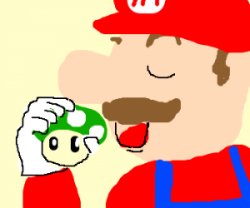 mario eating a 1-up Meme Template