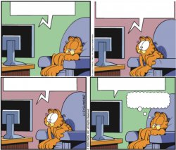 Garfield watching tv Meme Template