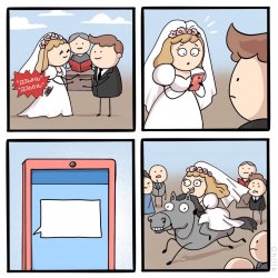 run from wedding on a horse Meme Template