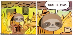 Sloth this is fine Meme Template