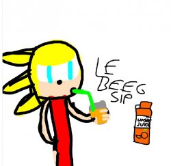 Ramon the hedgehog drinks a big sip of unsee juice orange Meme Template
