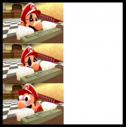 Scaredy-Mario Meme Template