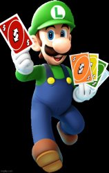 Luigi With UNO Reverse Cards Meme Template