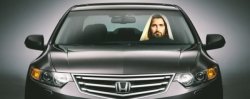 JESUS DRIVING A CAR Meme Template