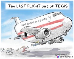 The last flight out of Texas Meme Template