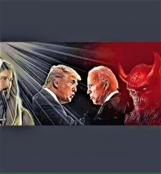 Trump (good) vs Biden (evil) Meme Template