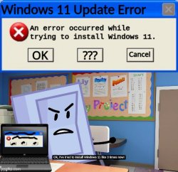 Windows 11 Update Error Meme Template