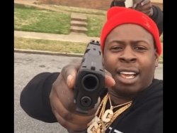 black guy pointing gun at camera Meme Template