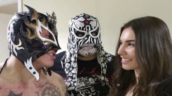 Lucha Bros with Alicia Atout Meme Template