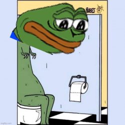 Sadge Pepe Dino toilet paper Meme Template