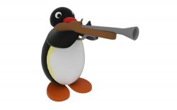 Pingu with a gun Meme Template