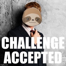Sloth challenge accepted Meme Template