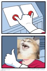 Both buttons pressed by a cat Meme Template