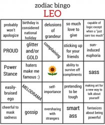 Leo bingo Meme Template