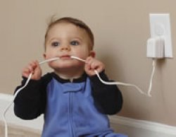 Baby biting the cord Meme Template