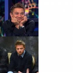 Jeremy Renner Oh yeah! Oh no.. Meme Template