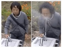 Japanese guy opening a sink Meme Template